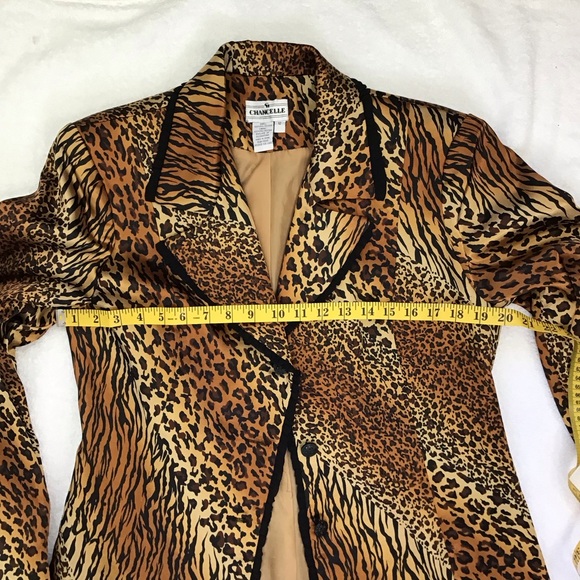 CHANCELLE WOMEN VINTAGE ELGANT 2 PIECE MULTI-ANIMAL PRINT BLAZER SKIRT SET SZ 12 - Picture 9 of 13